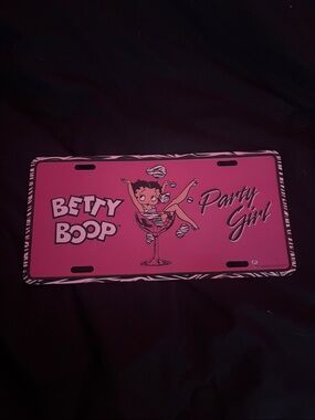 Betty Boop Pink "Party Girl" License Plate